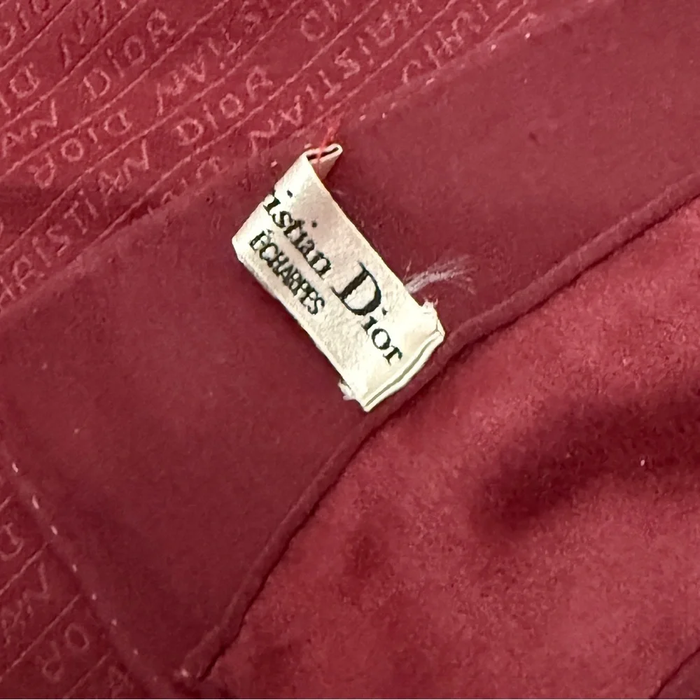 Dior Rich Burgundy Vintage silk Scarf